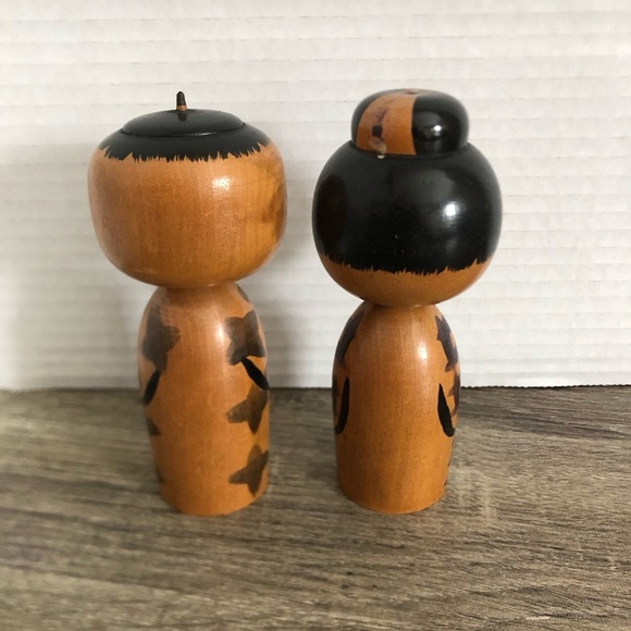 Vtg Handmade Wooden Bobble Head Kokeshi Dolls - Picture 3 of 12